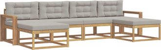 vidaXL Conjunto De Sof&aacute;s De Exterior 6 Uds. Blanco Y Gris Claro Vidaxl