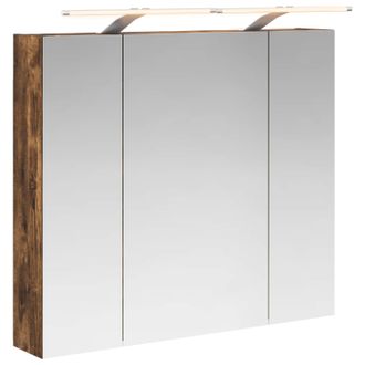 vidaXL Armario Con Espejo De Ba&ntilde;o Roble Ahumado 80 X 14.5 X 70 Cm Vidaxl