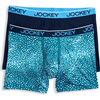 Jockey Big & Tall 2-pk Chafe-Proof Micro Boxer Briefs V4 in Pebble Teal at Nordstrom, Size 4X Big