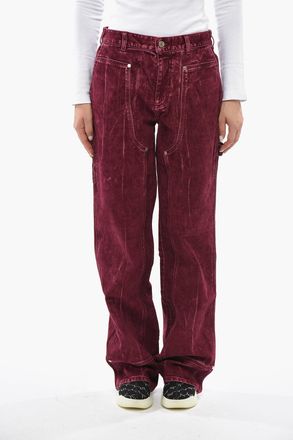 Stella McCartney Pantaloni Workwear in Denim Stretch con Finitura Vellutata 25cm Stella McCartney