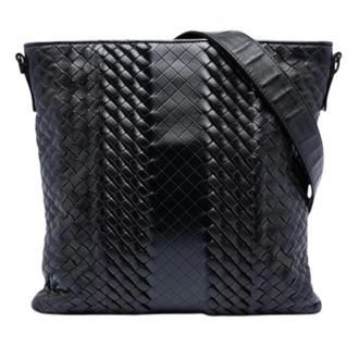 Bottega Veneta Pre-owned Cross Body Bags, female, Black, Size: ONE SIZE Pre-owned Woven Nappa Crossbody Bag