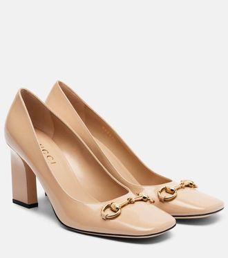 Gucci Signora 85 Horsebit leather pumps