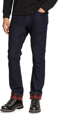 Eddie Bauer H2Low Flex Flannel-Lined Straight Fit Jeans In Deep Rinse