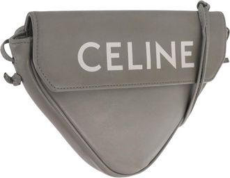 Celine Triangle Leather Gray Leather Handbag (Pre-Owned)