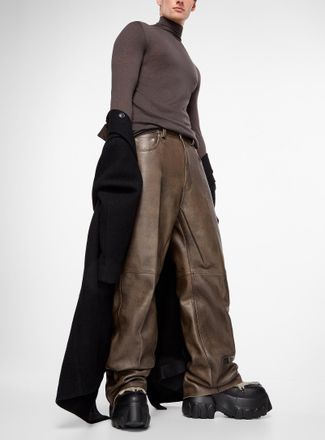 Rick Owens Mens Geth washed leather pant