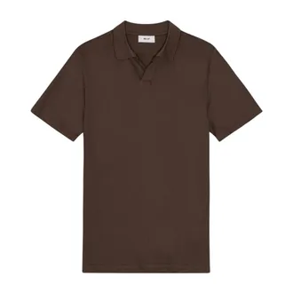 Nn.07 Polo Shirts, male, Brown, Size: S Cotton Jersey Polo Shirt Demitasse