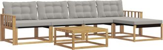 vidaXL Conjunto De Sof&aacute;s De Exterior 6 Uds. Blanco Y Gris Claro Vidaxl