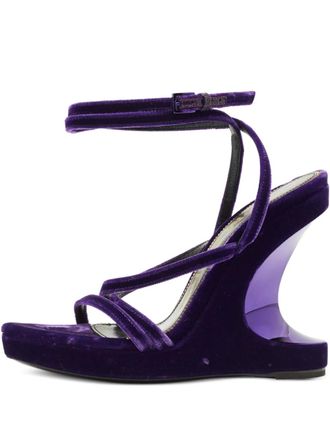 Tom Ford Wavy velvet sandals - Purple