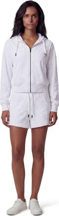 Lords of Harlech Womens Cropped Terry Toweling Zip Hoodie in White at Nordstrom, Size Xx-Large