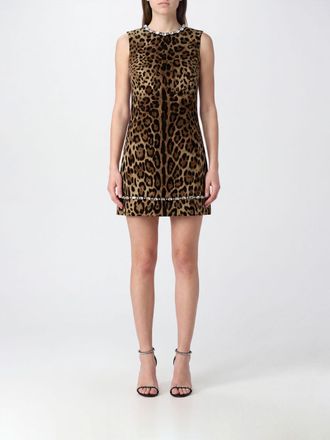 Dolce & Gabbana Animalier Print Silk Off-the-Shoulder Mini Sheath Dress