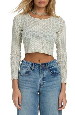 Billabong Reese Floral Long Sleeve Thermal T-Shirt in Mason Blue at Nordstrom Rack, Size X-Small