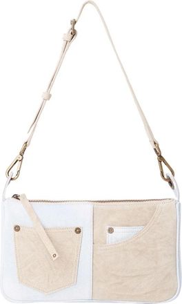Guess Denim Frontier Schoudertas - Dames - Schoudertassen - Beige - ONE Size - Denim - Tassen