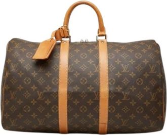 Louis Vuitton Pre-owned Keepall 45 Boston Bag - Dames - Vintage Weekendtas - Bruin - ONE Size - Leer - Vintage