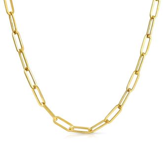Pompeii3 Solid 14k Yellow Gold 18 Clip Chain Necklace