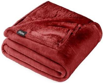 Bare Home Microplush Fleece Throw Blanket in Rosewood at Nordstrom, Size Standard
