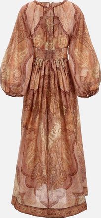 Zimmermann Abito Midi A Maniche Lunghe