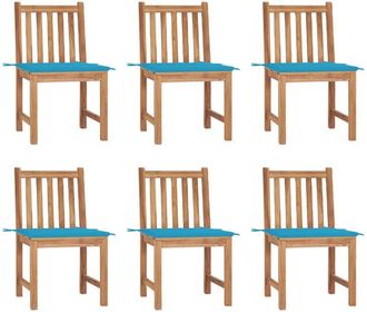 vidaXL Sillas De Jard&iacute;n 6 Unidades Con Cojines Madera Maciza De Teca Vidaxl