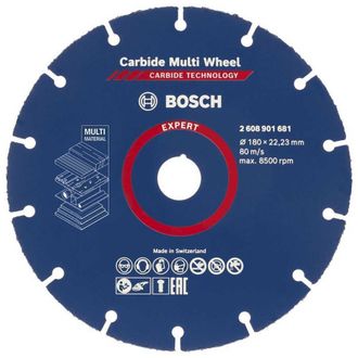 Bosch Professional 1x Disco De Corte Expert Carbide Multi Wheel (para Madera Dura, &Oslash; 180 Mm, Accesorios Amoladoras Grandes)
