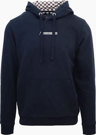 Aquascutum Mens Hooded Neck Lacoste Lettering Sweatshirt - Navy - Size: 38