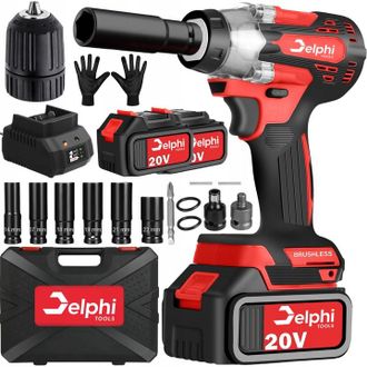OEM Llave De Impacto Inal&aacute;mbrica Sin Escobillas Para Ruedas, 20 V, 1/2, 2 Vasos Aku