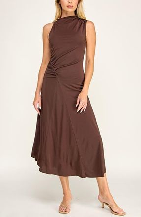 Socialite Asymmetrical Knit Midi Dress in Brown at Nordstrom, Size X-Small