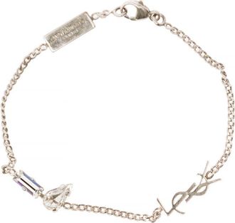 Saint Laurent Silver Cassandre Charm Bracelet