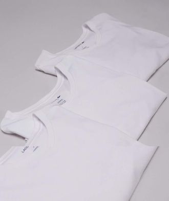 Lacoste 3 pack T-shirt in white