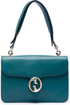 Gucci Pre-owned 1973 Flap Shoulder Bag - Dames - Vintage Schoudertas - Blauw - ONE Size - Leer - Vintage