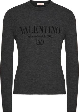 Valentino Garavani logo-intarsia virgin-wool jumper - men - Virgin Wool - M - Grey