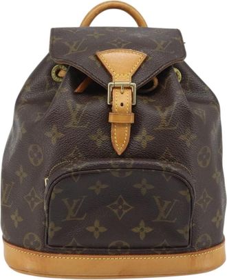 Louis Vuitton Vintage Montsouris Backpack Monogram Canvas Brown Canvas Handbag (Pre-Owned)