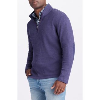 Robert Graham Shepton Quarter Zip Knit Pullover in Navy at Nordstrom Rack, Size Xxx-Large