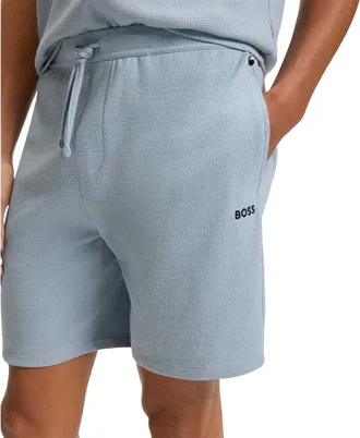 HUGO BOSS Korte Wafel Pyjama Heren (Blauw)