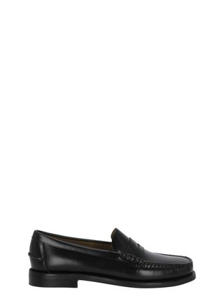 Sebago Black Patent Leather Classic Stitching Penny Loafers