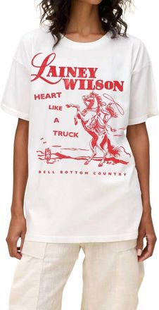Daydreamer Lainey Wilson Bell Bottom Country Tee In White