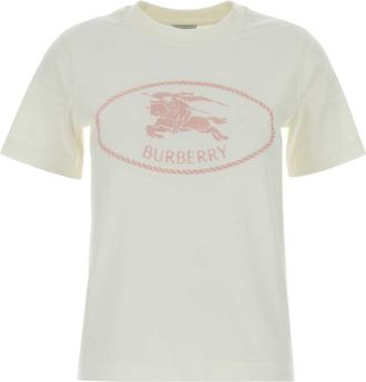 Burberry White Logo Crew Neck T-Shirt