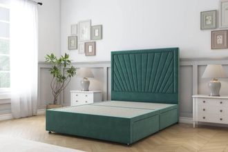 Sloomy Somerset Plush Divan Base 2 Drawers 54 Headboard in Emerald | Size: King