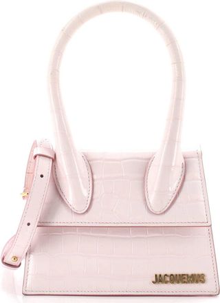 Jacquemus Le Chiquito Moyen Bag Crocodile Embossed Leather
