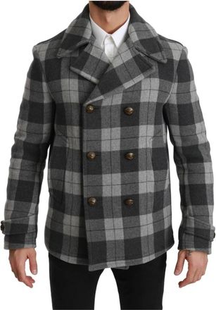 Dolce & Gabbana Coat Jacket - Heren - Mantel - Grijs - XS - Wol - Jassen