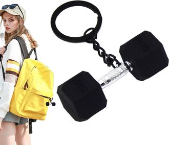 Generic Dumbbell Keychain Charm, Portable Gym Accessory, 1.97x0.87in Fitness Bag Decoration, Stylish Workout Pendant, Authentic Metal Design for Gym Bags & Pu