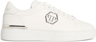 Philipp Plein Hexagon White Leather Sneakers