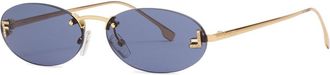 Fendi Oval-frame Sunglasses - Gold - One Size