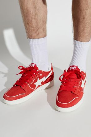 A Bathing Ape Sports Shoes With Logo, Mens, Red