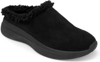 Aerosoles Flory Faux Shearling Slipper in Black Suede Shearling at Nordstrom, Size 7
