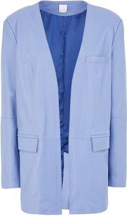 8 by YOOX LEATHER LAPELLESS BLAZER