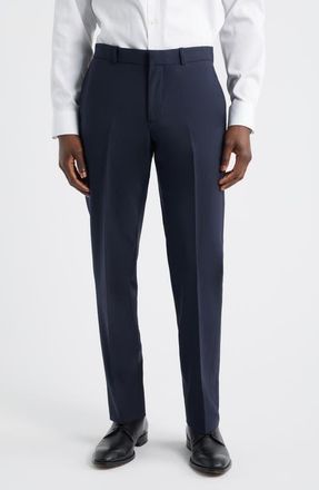 Nordstrom Henrik Trim Fit Solid Stretch Wool Suit Pants in Navy Sky at Nordstrom, Size 44 X