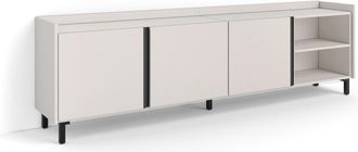 Skraut Home Skraut Home - Mueble Tv, Televisi&oacute;n, Muebles De Sal&oacute;n, Almacenaje, 207x35x61cm, Para Tv Hasta 80, Dise&ntilde;o Industrial, Estilo Moderno, Beige