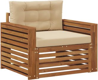 vidaXL Sof&aacute; De Exterior Madera De Acacia S&oacute;lida Y Poli&eacute;ster Vidaxl