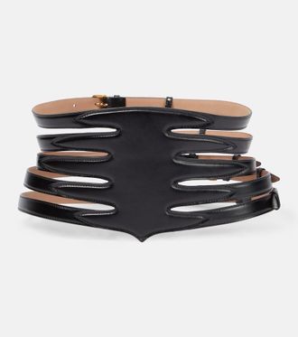 Alaia Multi slim leather belt