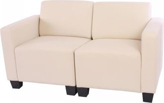Hhg Hhg - Nunca Usado] Sof&aacute; Modular 2 Plazas Lyon, Polipiel, Crema