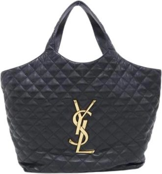 Saint Laurent Pre-owned Icare Maxi Lambskin Bag - Dames - Vintage Schoudertas - Zwart - ONE Size - Leer - Vintage